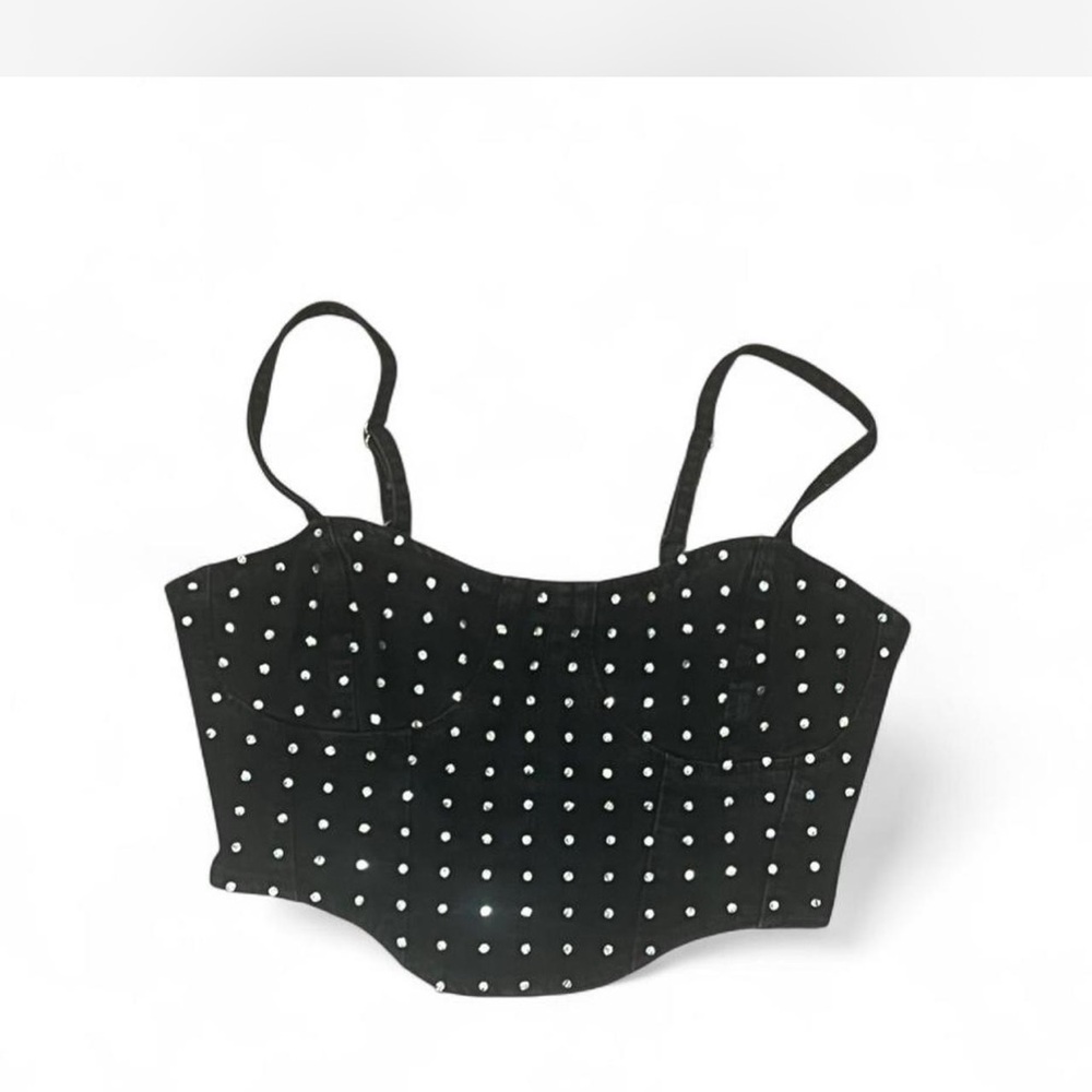 Source Unknown Black Studded Crop Top